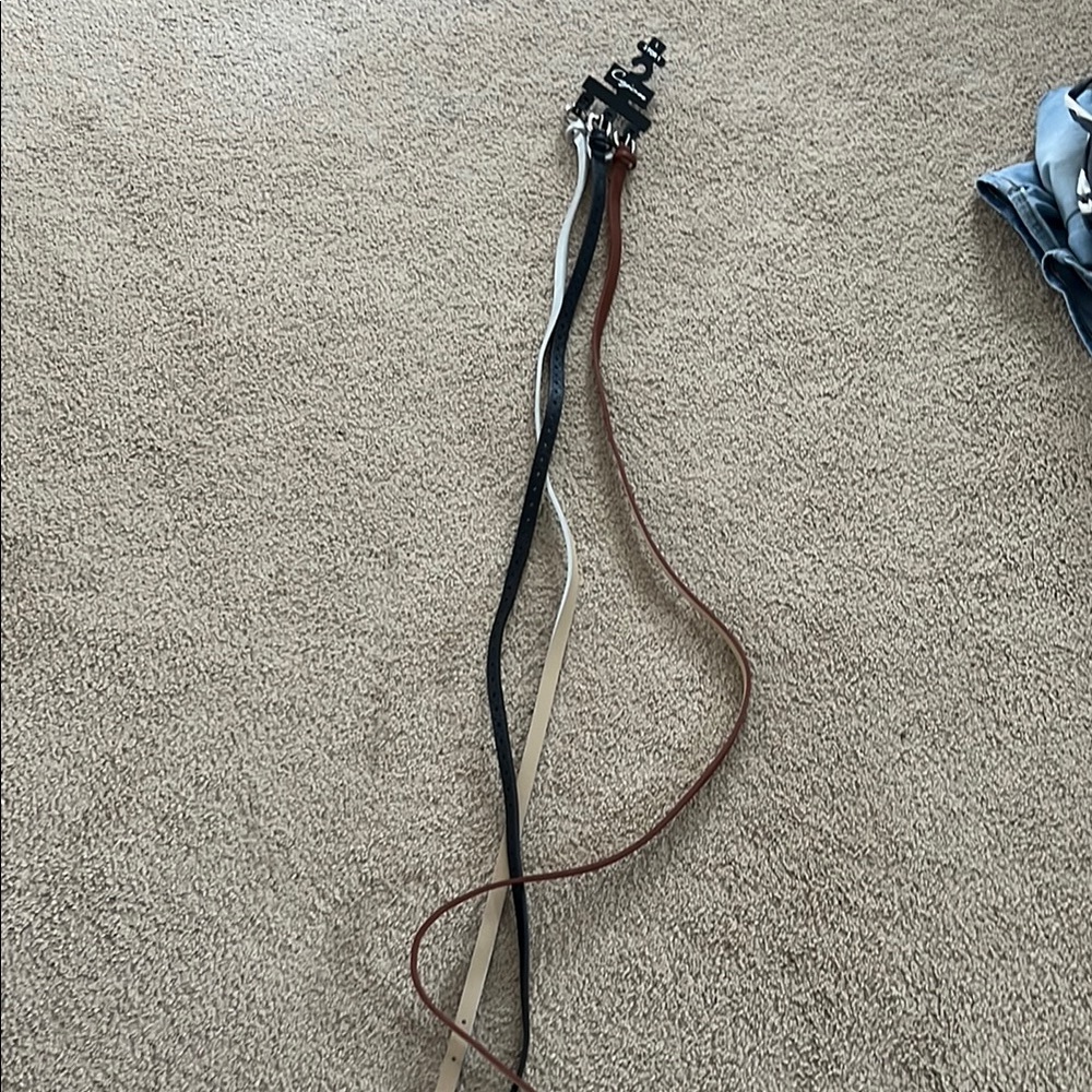 Cejon Trio Belt Set - White, Black, and Brown